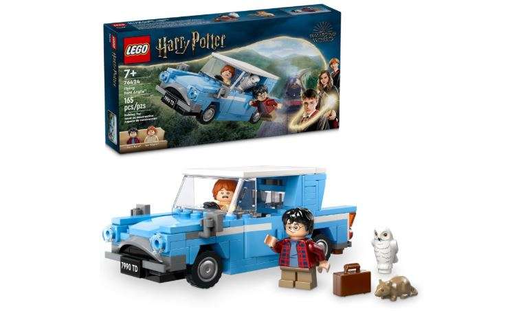 LEGO Harry Potter Flying Ford Anglia, Buildable Car Toy with 2 Minifigures for Role Play, Fantasy Playset for Kids, Harry Potter Car, Gift for Boys, Girls..