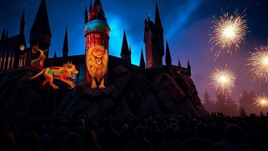 hogwarts castle light show