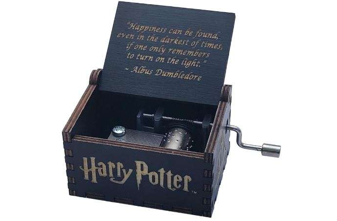 Harry Potter Black Mini Music Box with Hedwig's Theme song, Gifts for Women, Birthday, Christmas