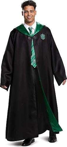 Harry Potter Robe, Deluxe Wizarding World Hogwarts House Themed Robes for Adults, Movie Quality Dress Up Costume Accessory
