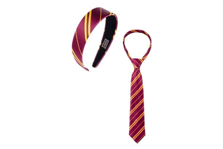 kitihoney Halloween Costume Accessories Women Vivid Burgundy Red and Yellow Stripe Headband Tie Adult Cosplay Party Hair Accessory