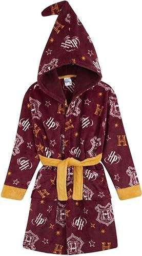 Harry Potter Kids Dressing Gown, Gryffindor Slytherin Soft Fleece Robe For Boys
