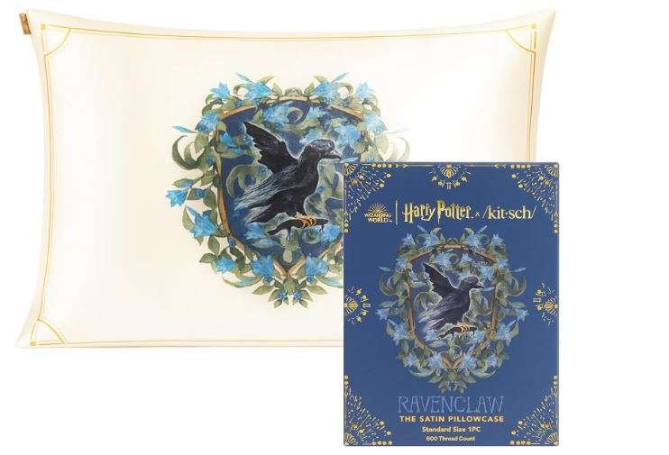 Kitsch x Harry Potter Ravenclaw Satin Pillowcase w/Zipper for Hair & Skin - Double-Sided, Softer Than Silk, Wrinkle-Free, Machine Washable, Frizz...