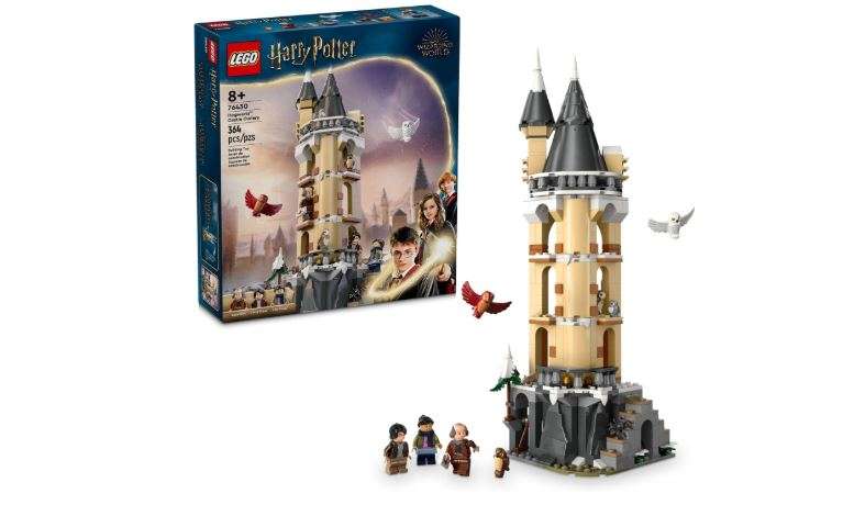 LEGO Harry Potter Hogwarts Castle Owlery Toy, Wizarding World Fantasy Toy for Girls and Boys, Harry Potter Castle Playset with 3 Characters, Birthday Gift