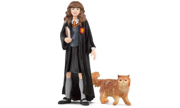 Schleich Harry Potter - Hermonie and Crookshanks Cat Figurines - 2 PC Harry Potter Set - Wizarding World Collectible Figures for Kids and Adults - Toys for... 
