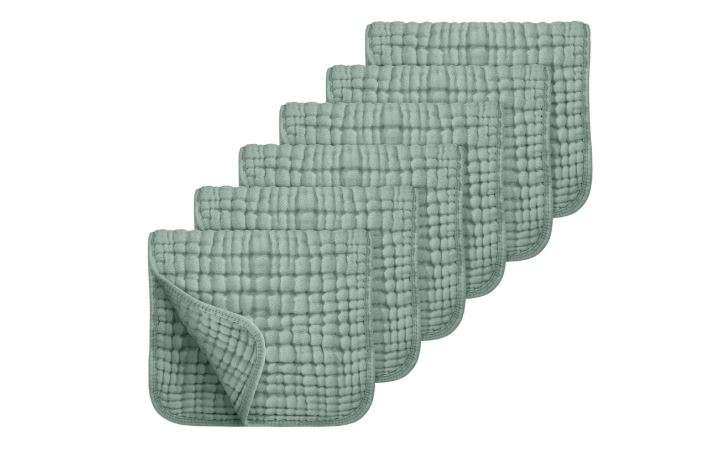 Looxii Muslin Burp Cloths 6 Pack - 20" x 10" - Ultra Soft & Absorbent, 6-Layer 100% Cotton for Spit Up & Drool- Gentle Baby Burping Cloth,...