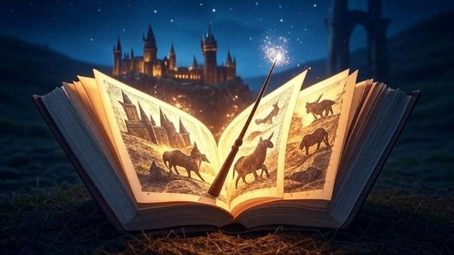 Magical book with glowing pages of Hogwarts and Ilvermorny lore.