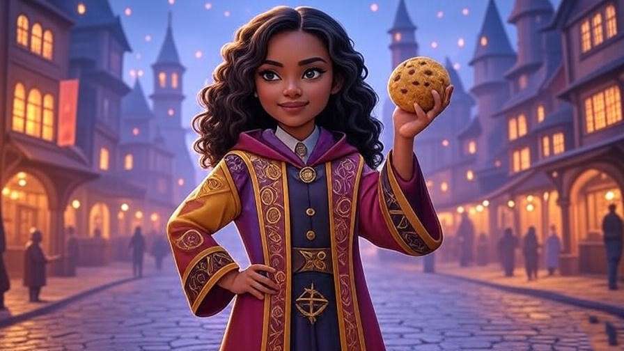 Alicia Spinnet imagined as a professional Quidditch player or Ministry worker in a wizarding city.