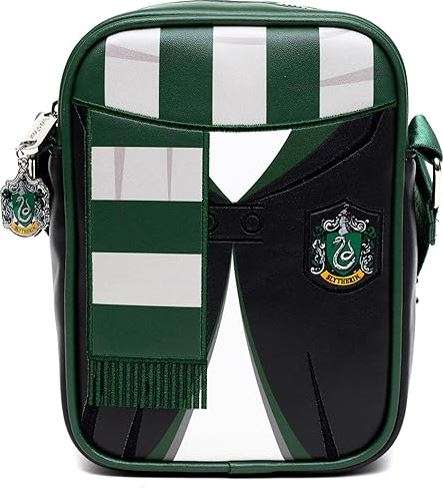 The Wizarding World of Harry Potter Bag, Crossbody, Harry Potter Hogwarts School Slytherin Uniform Embroidered, Vegan Leather 