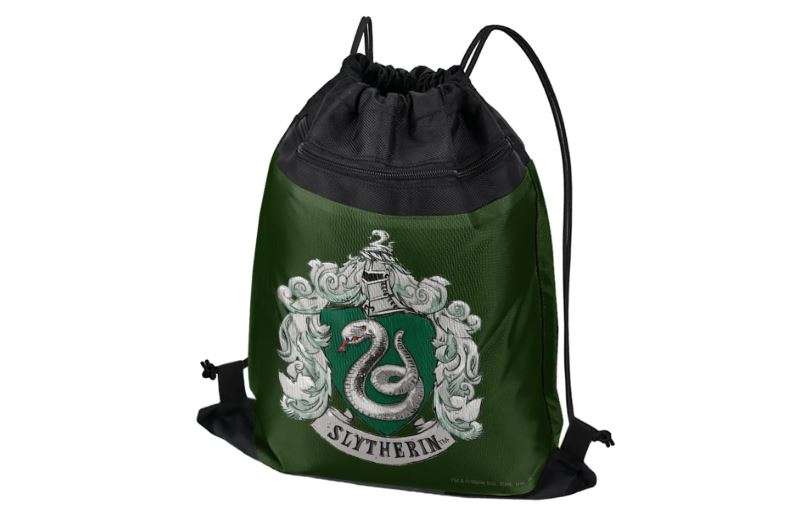 LOGOVISION Harry Potter Slytherin Painted Crest Drawstring Backpack Sports Bag Sackpack 17" x 13", Perfect for Gym, Yoga or Practice 
