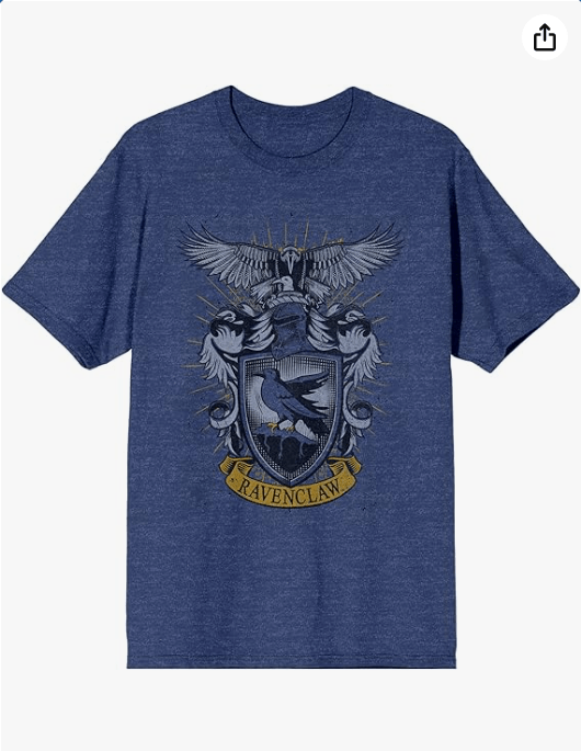 Harry Potter Ravenclaw House Crest Men's Navy Heather T-Shirt