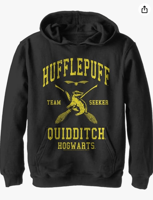 Harry Potter Kids Deathly Hallows Hufflepuff Quidditch Seeker Youth Pullover Hoodie
