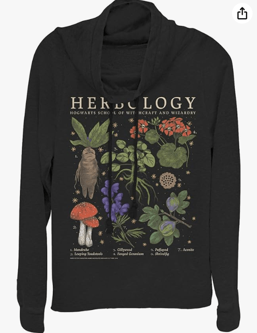 Harry Potter Deathly Hallows Herbology Women's Cowl Neck Long Sleeve Knit Top