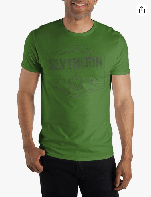 Harry Potter Founder Salazar Slytherin of Slytherin House Hogwarts School of Witchcraft & Wizardry Men's Green T-Shirt Shirt