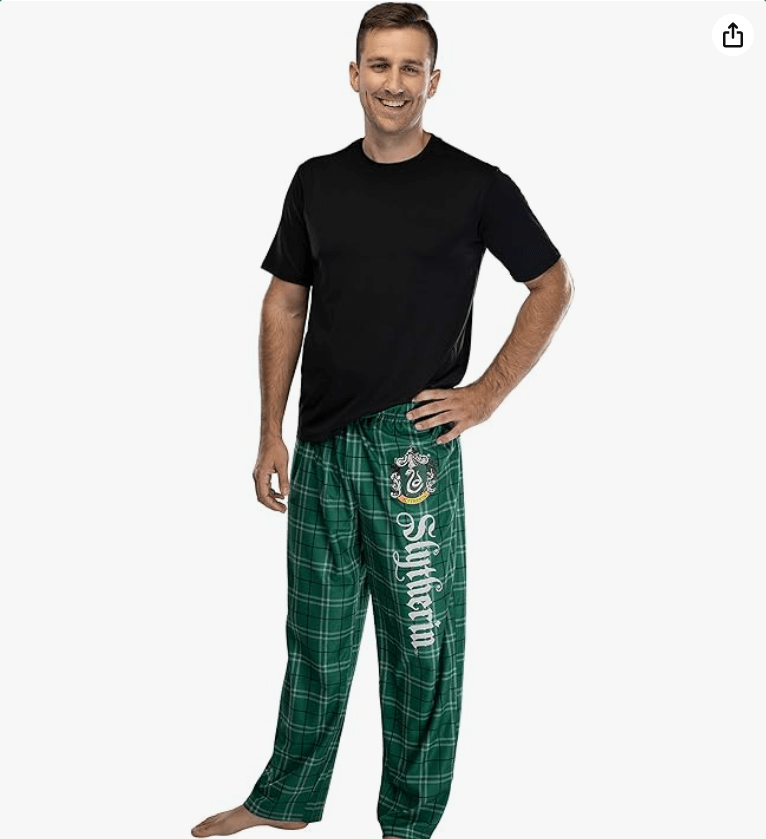 Harry Potter Men's House Crest Plaid Lounge Pajama Pants - All 4 Houses Gryffindor, Ravenclaw, Slytherin