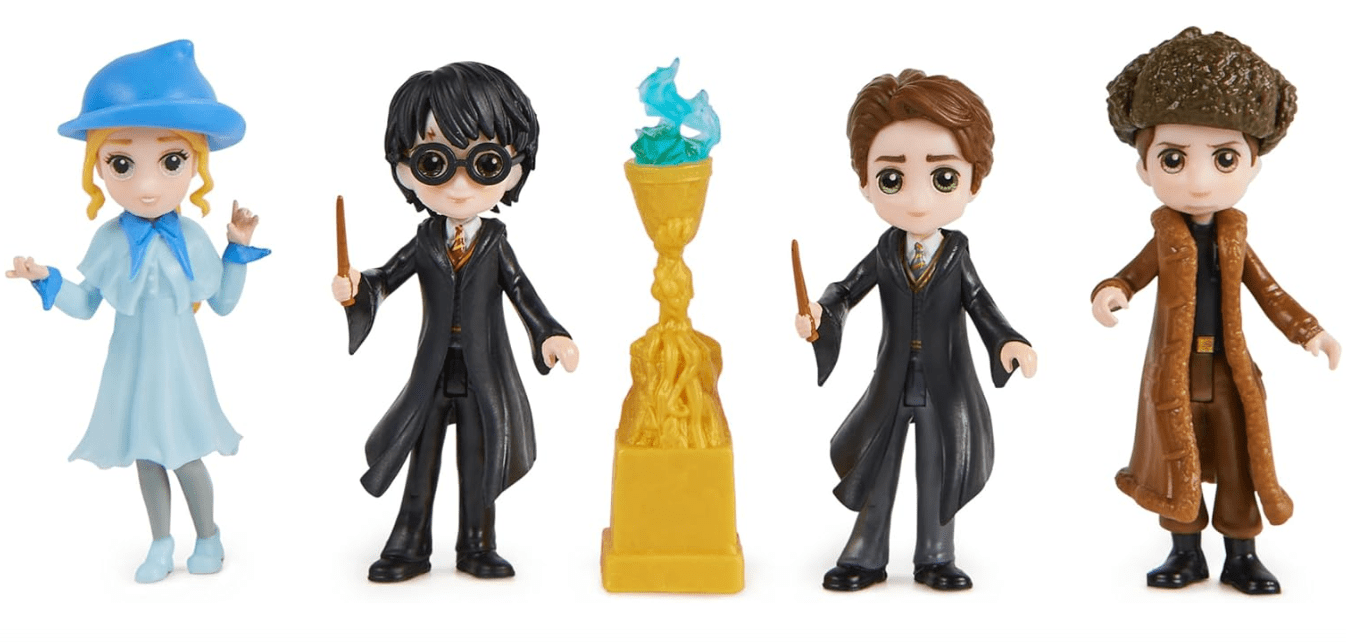  Wizarding World Harry Potter, Magical Minis Triwizard Champions Gift Set with 4 Figures and Goblet of Fire Accessory, Kids Toys for Ages 6 and up