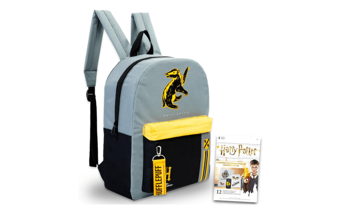 
Harry Potter Backpack for Adults Set - Bundle with 16" Hufflepuff Backpack Plus Decals | Harry Potter Travel Bag for Teens, Adults