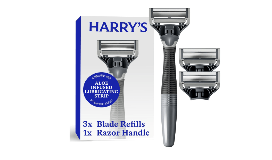 
Harry's Shaving Kit for Men - Razor Handle and 3 Razor Blade Refill Cartridges - Charcoal