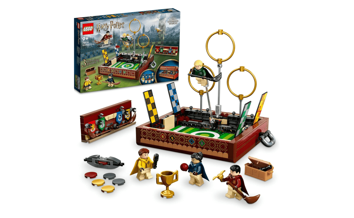 LEGO Harry Potter Quidditch Trunk Playset for 1 or 2 Players with Customizable Minifigures of Draco Malfoy, Cedric Diggory, Cho Chang and Golden Snitch,...