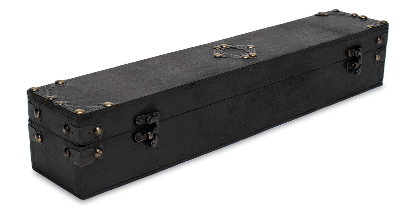 Witch Wizard Handcrafted Wood Magic Wand Box, 18 inch, Midnight Black