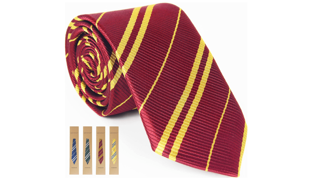  MISS FANTASY Cosplay Tie for Halloween Party, Unisex Adult & Kids Necktie Costume Accessory (Red and Gold)