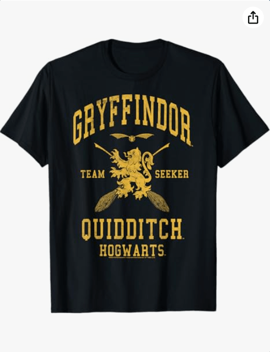 Harry Potter Gryffindor Team Seeker Hogwarts Quidditch T-Shirt 
