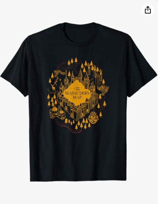 Harry Potter The Marauder's Map Hogwarts Logo T-Shirt
