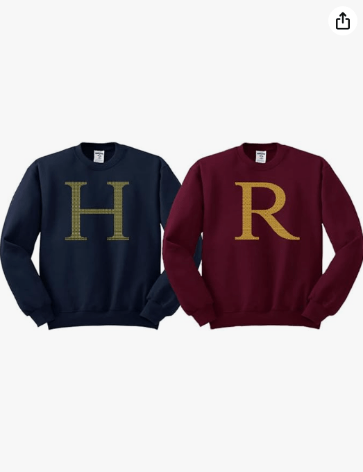 TeesAndTankYou Young Wizards Duo HX Sweatshirt Men's/Unisex Navy and Maroon