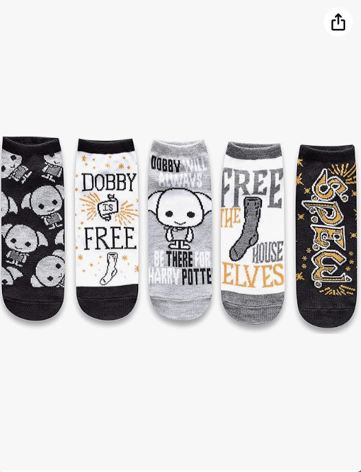 Harry Potter Women's Dobby 5 Pack Ankle Socks