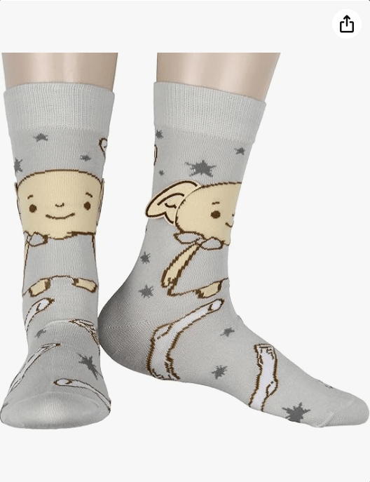 Harry Potter Dobby The Elf Socks 3D Ears Chibi Character Adult Stretchy Crew Socks For Men Women 1 Pair