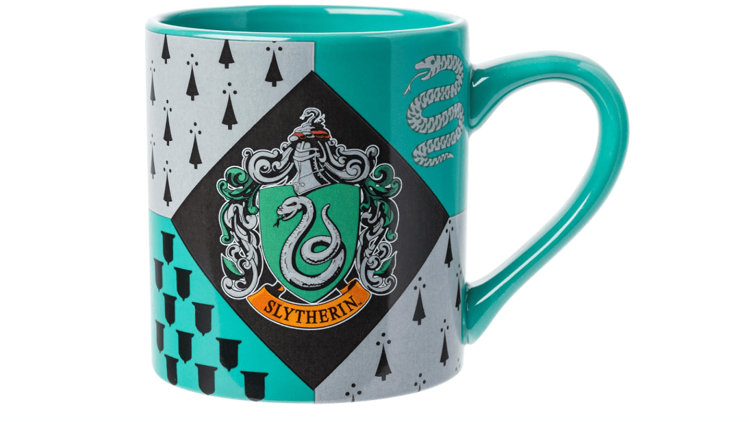  Silver Buffalo Harry Potter Hogwarts Slytherin House Crest Ceramic Mug, 14 Ounces