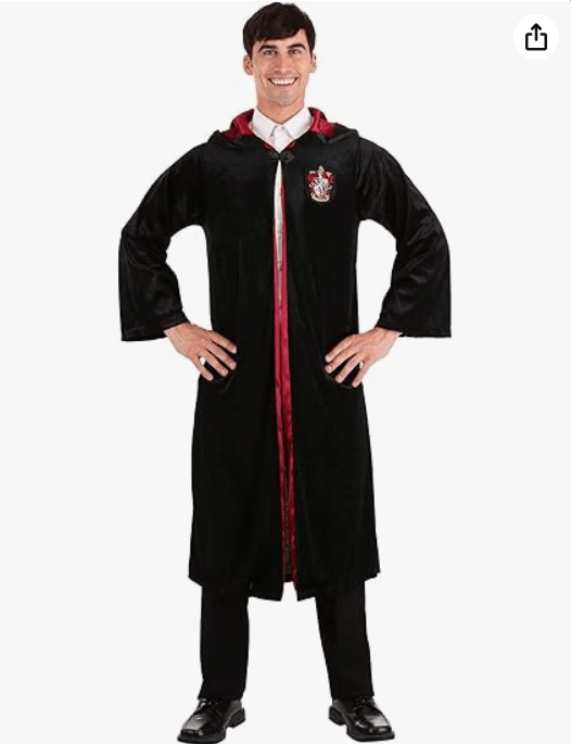 Deluxe Harry Potter Gryffindor Robe Costume for Adults ? Movie Quality Wizarding World Hogwarts House Themed Robes Large