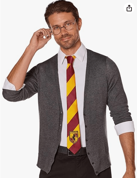 Spirit Halloween Harry Potter Adult Accessory Kit | Officially Licensed | Deluxe Glasses and Gryffindor Tie