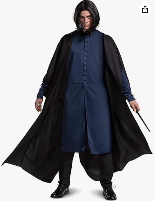 Disguise Men's Harry Potter Severus Snape Deluxe Adult Costume, Black & Blue