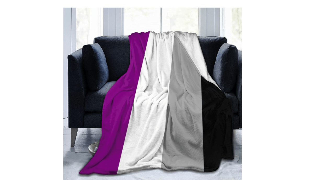 Asexual Pride Flag Flannel Fleece Throw Blankets for Bed Sofa Living Room Soft Blanket Warm Throw Blanket