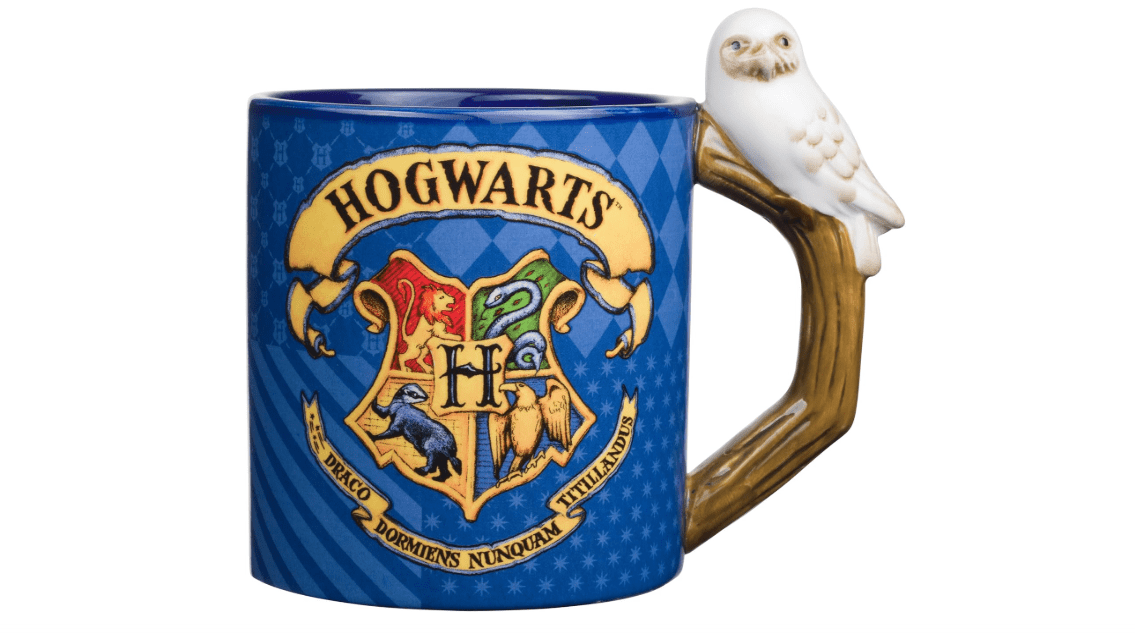 
Silver Buffalo Harry Potter Hogwarts House Crest Sculpted Owl Handle Ceramic Coffee Mug, 20-Ounces