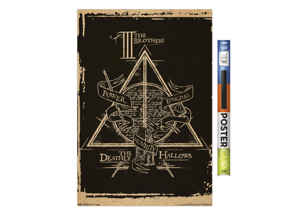 
Trends International Harry Potter - Deathly Hallows - The Brothers - Symbol Wall Poster, 22.375" x 34", Premium Poster & Clip Bundle