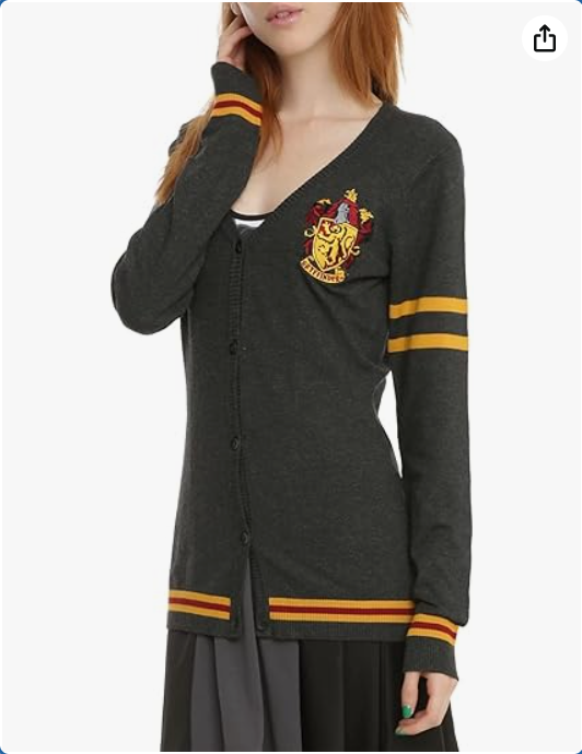 Harry Potter Womens' Slytherin House Crest Open Front Cardigan Juniors Knit Sweater