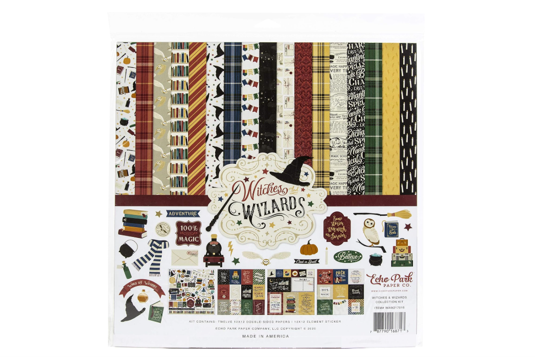 
Echo Park Paper Company Witches & Wizards Collection Kit Paper, Blue, red, Yellow, Green, Gray, Black, Cream, Orange, 12-x-12-Inch