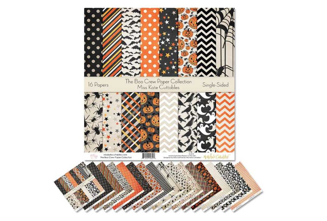 
Miss Kate Cuttables Pattern Paper Pack - The Boo Crew - Scrapbook Card Stock Single-Sided 12"x12" Collection Includes 16 Sheets