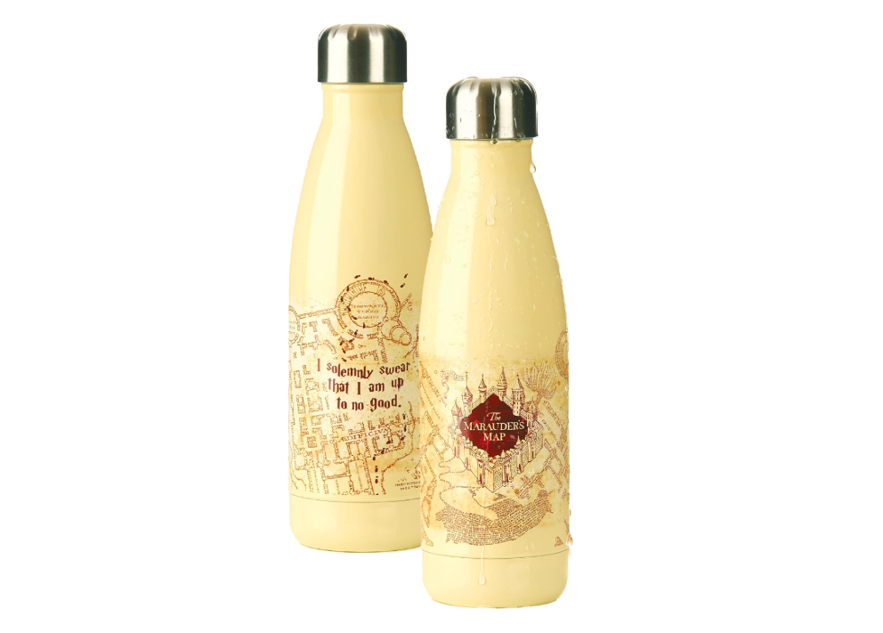 
Paladone Harry Potter Marauders Map Water Bottle - Officially Licensed Leakproof Metal Bottle for Hot and Cold Beverages, 500ml (17 oz), Gift for Potter Fans