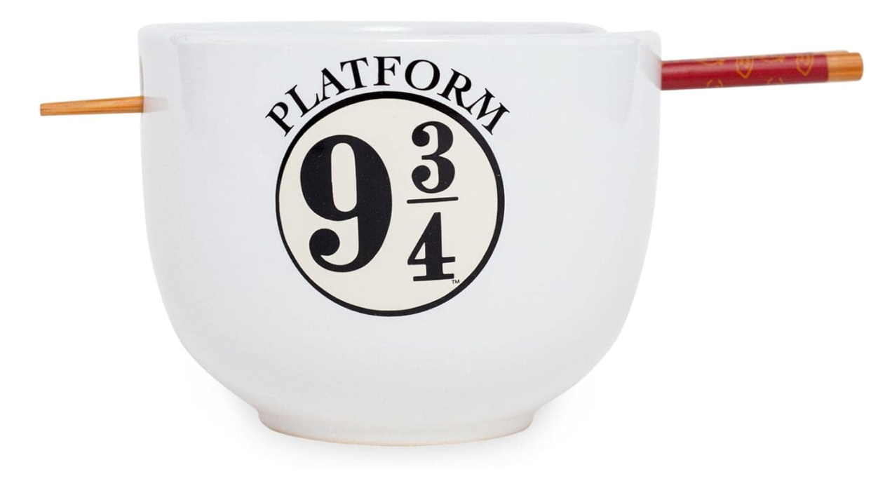  Harry Potter Platform 9 3/4 Japanese Ceramic Dinnerware Set | Includes 20-Ounce Ramen Noodle Bowl and Wooden Chopsticks