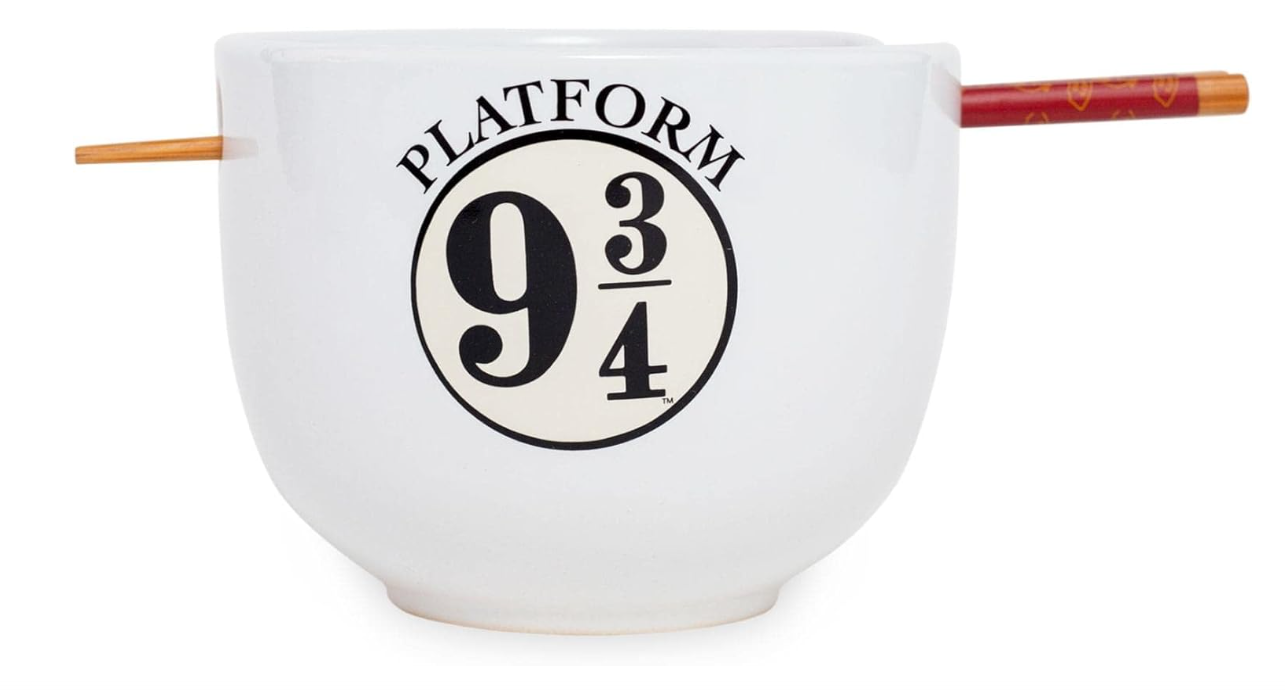  Harry Potter Platform 9 3/4 Japanese Ceramic Dinnerware Set | Includes 20-Ounce Ramen Noodle Bowl and Wooden Chopsticks