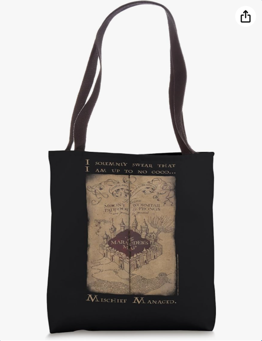 Harry Potter Marauder's Map Words Tote Bag