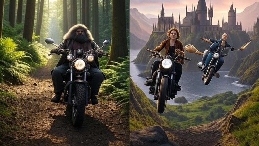 Comparison of Hagrid’s Magical Creatures Motorbike Adventure and Harry Potter and Forbidden Journey with a Hogwarts flight scene.