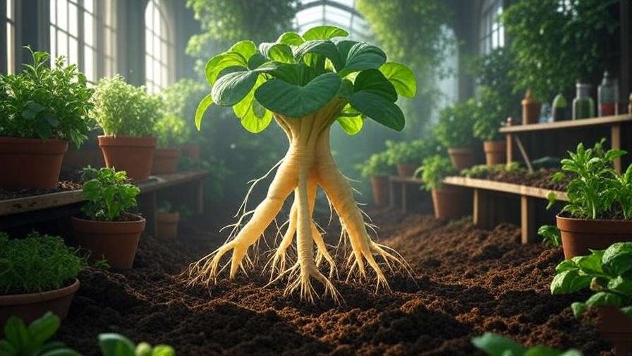 Illustration of a screaming Mandrake plant in Harry Potter herbology greenhouse for magical plants guide. 