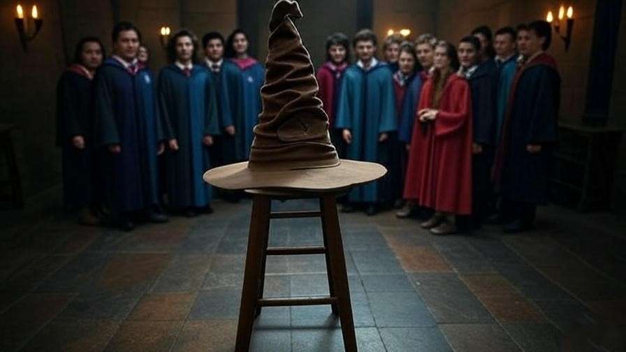 Photo opportunity with Sorting Hat at Harry Potter Experience Dallas.