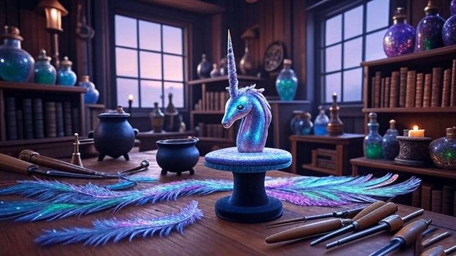Unicorn hair wand crafting in Harry Potter wizarding workshop