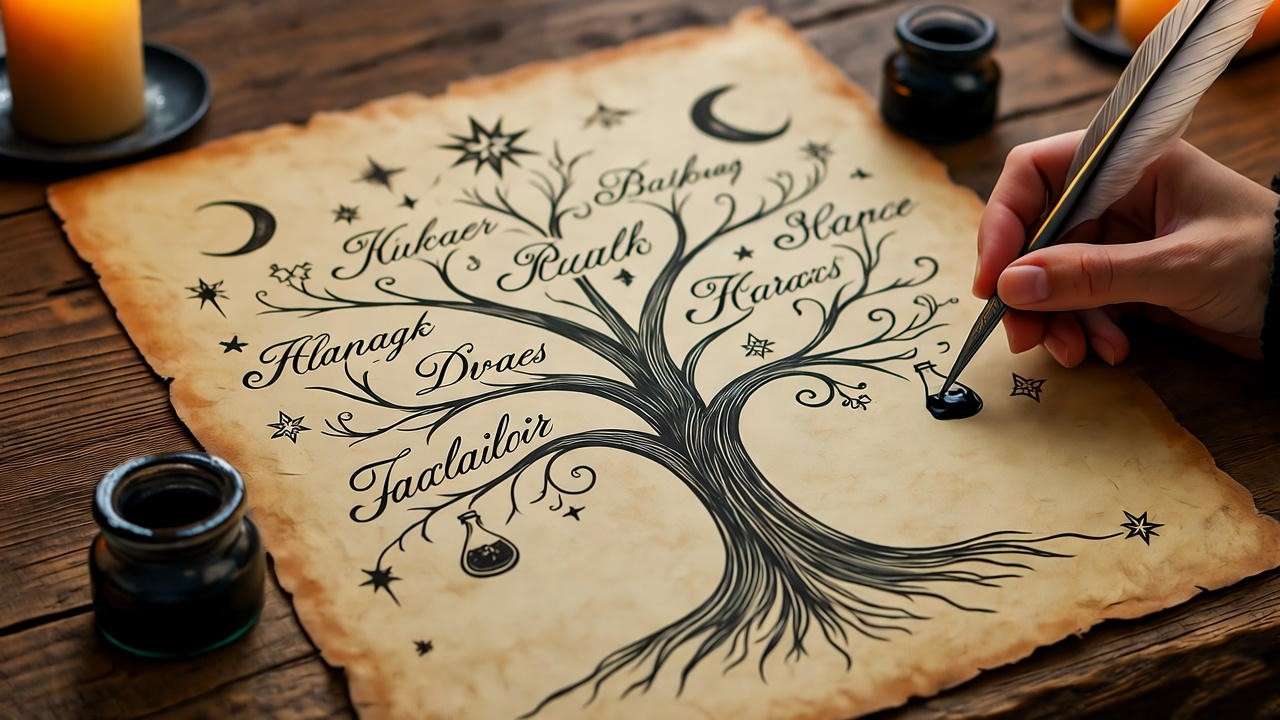 Diverse witch family youth at modern Hogwarts, Harry Potter future.