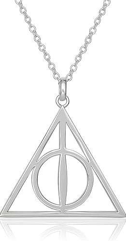 Harry Potter Womens Deathly Hallows Necklace - 18-inch Chain Necklace for Women Jewelry 